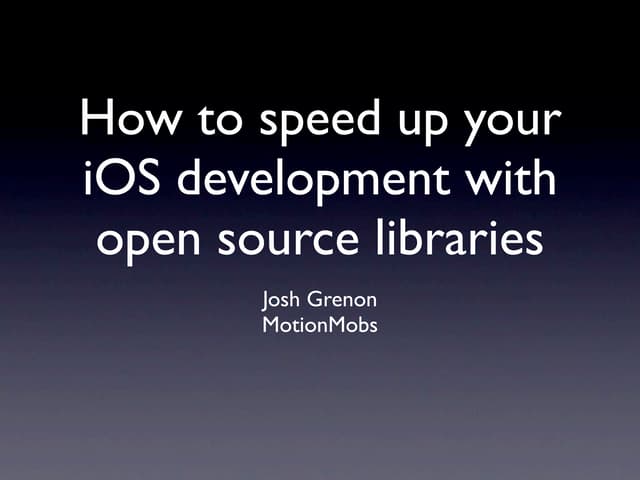 Speedupiosdevelopment