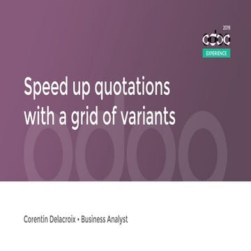 Speed up Quotations with a Grid of Variants