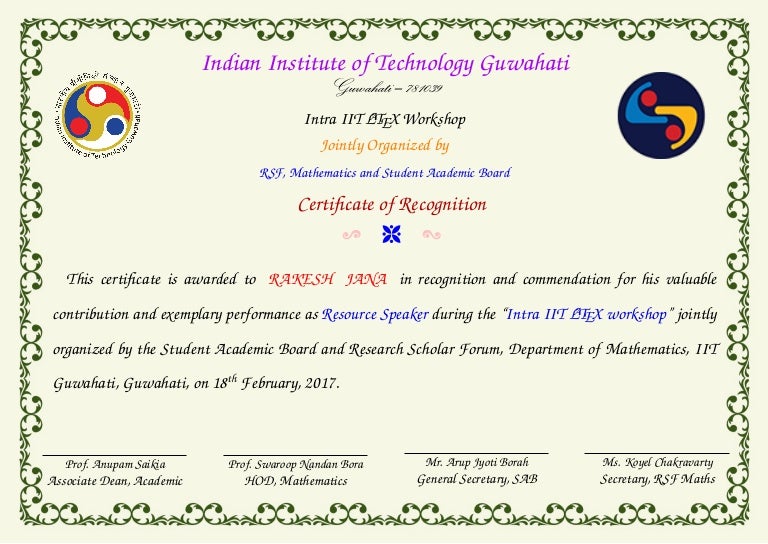 Latex Certificate