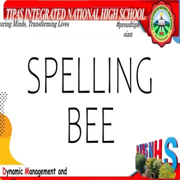 spelling bee in English 10 Tipas INHS 23-24