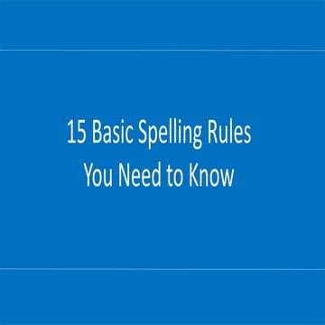Spelling rules
