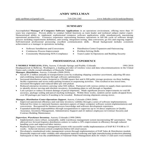 Andy Spellman Resume 10 1 10