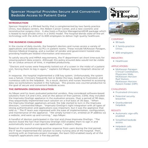 Spencer Hospital Success Story