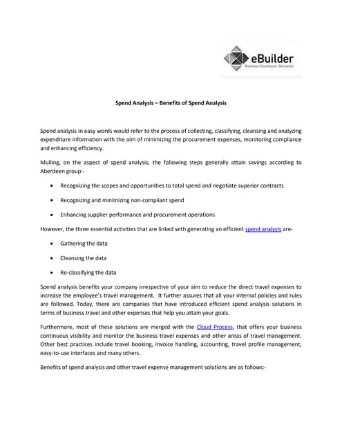 Spend Analysis – Benefits of Spend ...