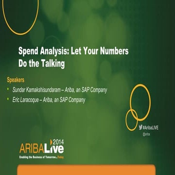 Spend Analysis: Let Your Numbers Do the Talking | Ariba LIVE Rome