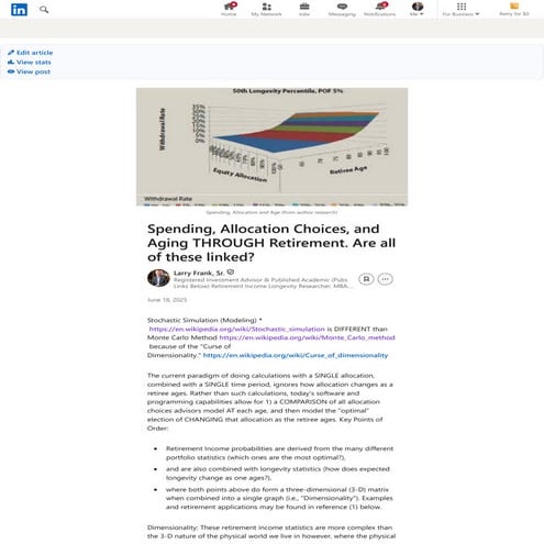 Spending, Allocation Choices, and Aging THROUGH Retirement. Are all of these ...