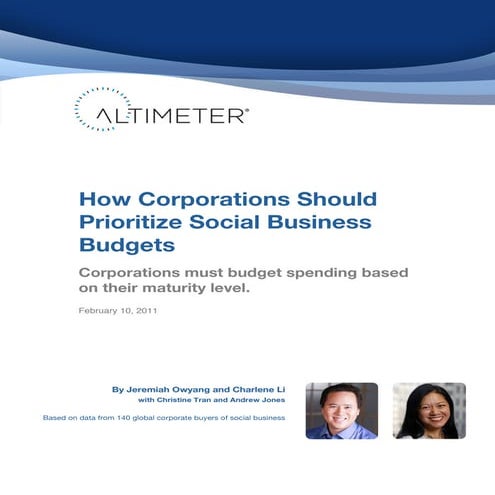 How Corporations Should Prioritize Social Business Budgets