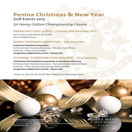 Penina Christmas & New Year in the Algarve