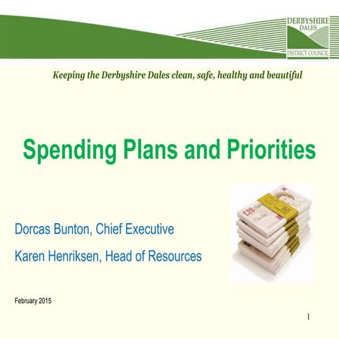 Derbyshire Dales District Council FY2015/16 spending plans and priorities
