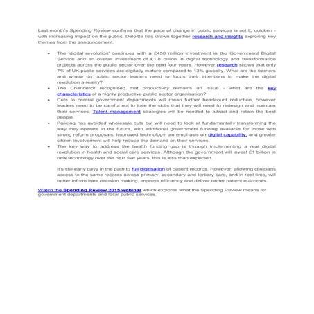 Spending review 2015 webinar