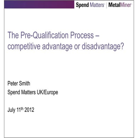 PQQ: Pre Qualification Questionnaire Stage | PDF