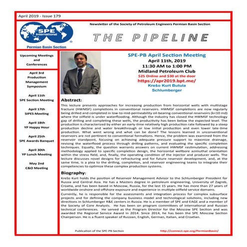 SPE Permian Basin April 2019 Newsletter