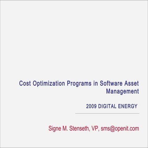 Software Usage Metering and Cost Optimization Programs, Digital Energy