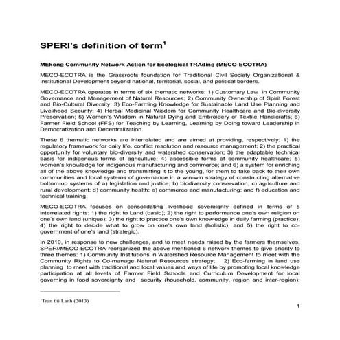 SPERI's definition of terms