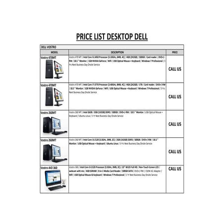 PRICE LIST PC DESKTOP -BERENDA