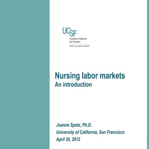 Nursing labor markets - an Introduction