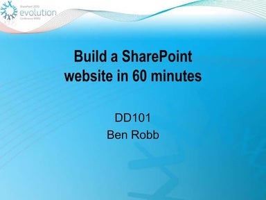 Build a SharePoint website in 60 minutes