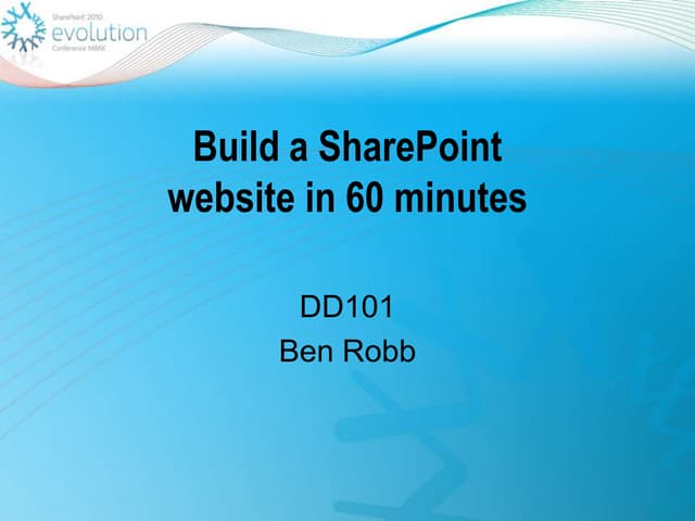Build a SharePoint website in 60 minutes