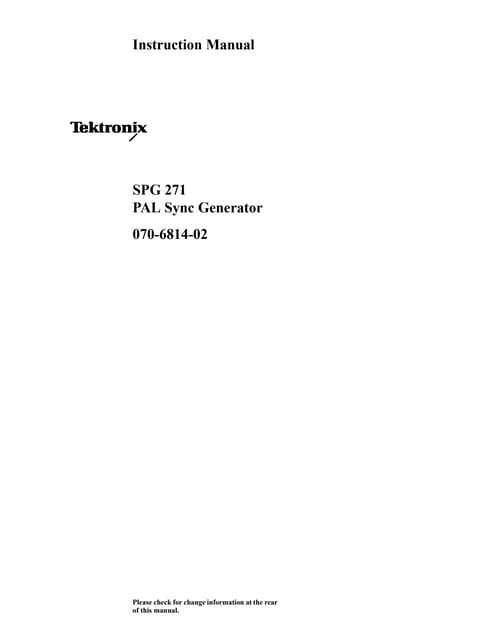 SPG-271-Tektronix