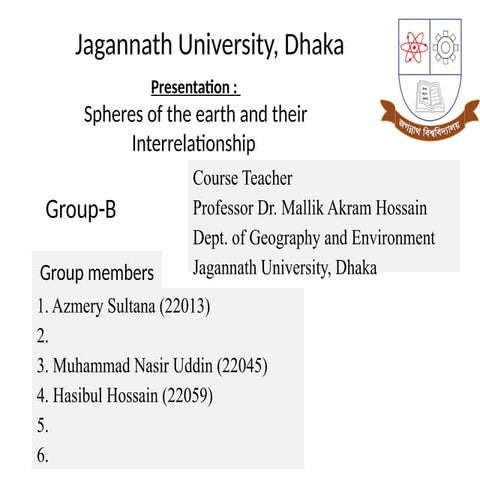 Spheres of the earth from class lectur..