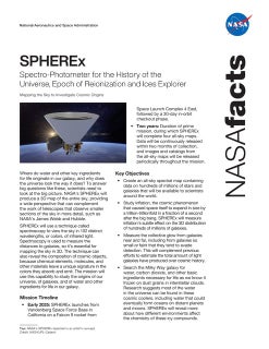 NASA SPHEREx Spectro-Photometer for the History of the Universe, Epoch of Reionization and Ices Explorer Mapping the sky to investigate Cosmic Origins