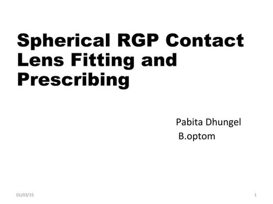 Fitting assessment of soft contact lens | PPTX