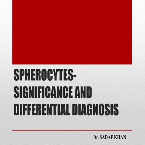 Spherocytes  significance and differential diagnosis