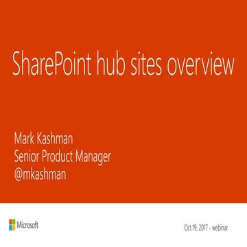 SharePoint hub sites overview