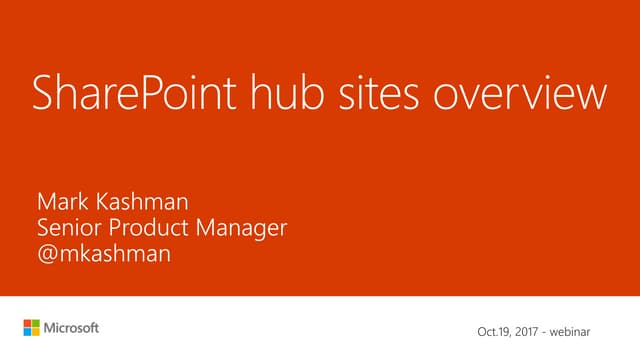 SharePoint hub sites overview