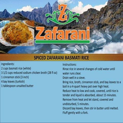 Spiced zafarani basmati rice