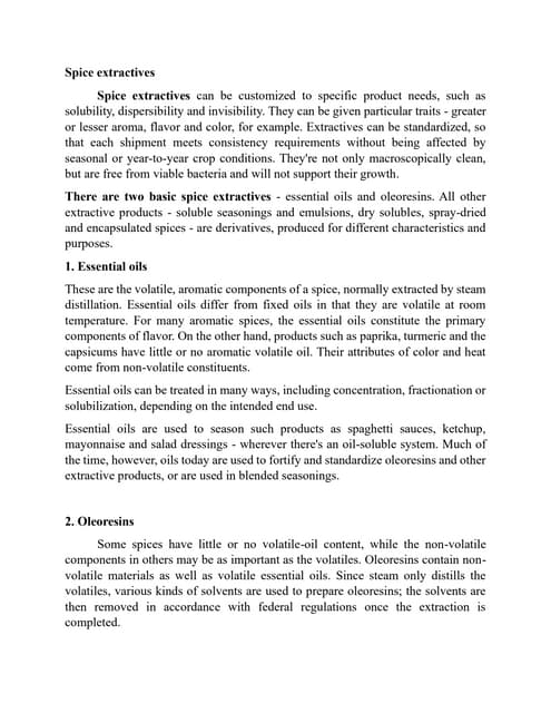 Oleoresins | PDF