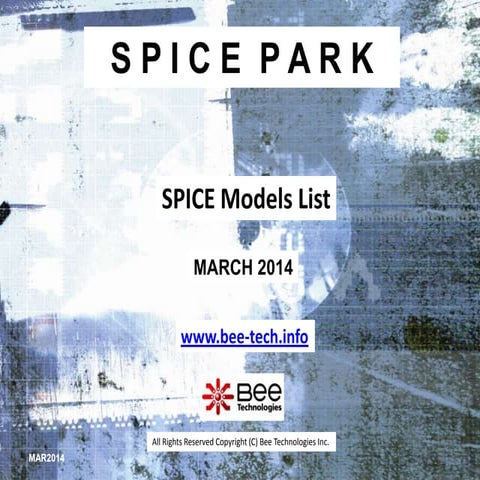 SPICE Model of Photocoupler list in SPICE PARK(APR2012) | PPTX