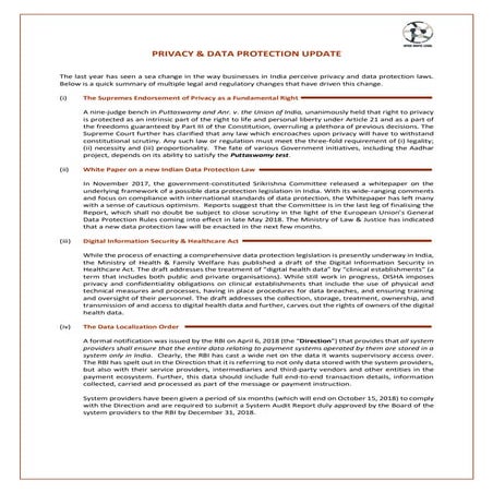 Spice Route Legal Data Protection & Privacy Update