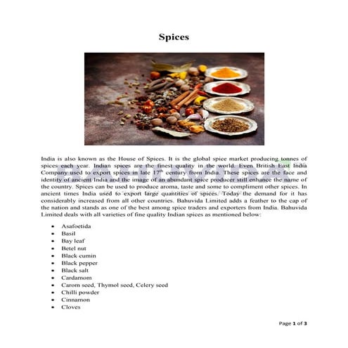 Spices Agro Commodities Bahuvida Limited Spices Suppliers Spices ...