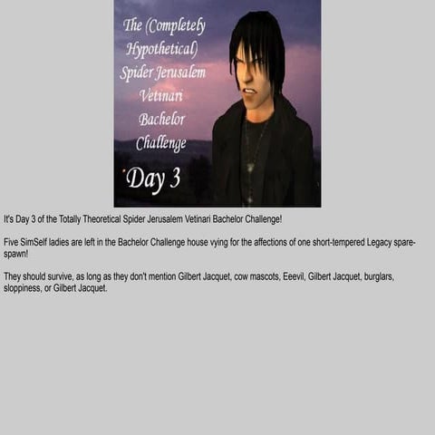 Spider Jerusalem's Completely Hypothetical Bachelor Challenge, Day 3