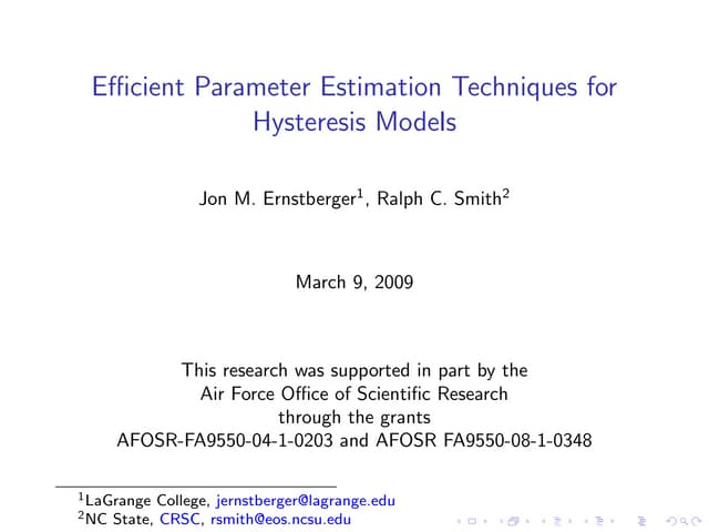 SPIE 2009 - "Efficient Parameter Es...