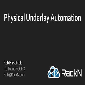 RackN Physical Layer Automation Innovation