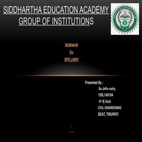 SPILLWAYS in water resource engineering two for civil engineering students