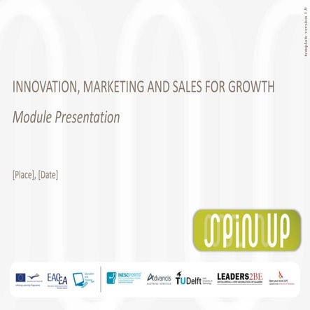 Innovation, Marketing and Sales for Growth
