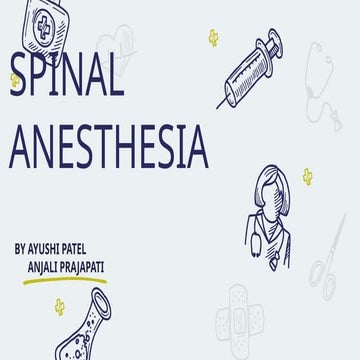 Spinal Anesthesia power point presentation | PPTX