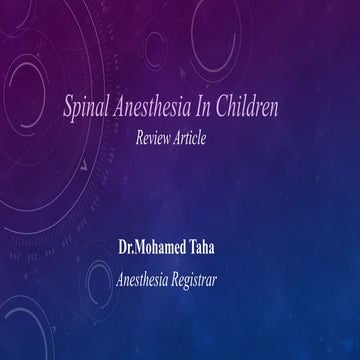 Spinal anesthesia in childeren