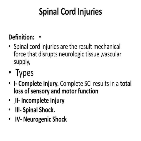 Spinal cord injuries