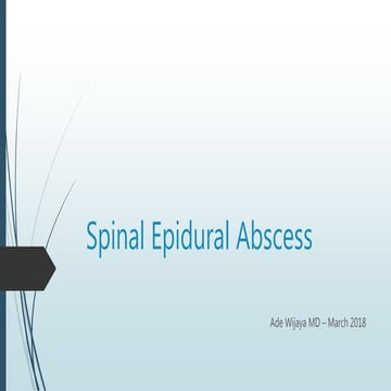 Spinal Epidural Abscess | PPTX
