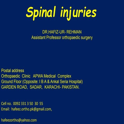 Spinal injuries  monday 3   10  20014