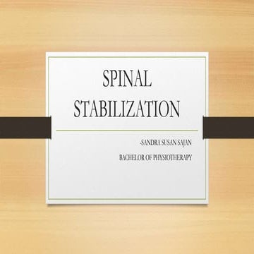SPINAL STABILIZATION PPT