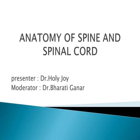 ANATOMY  OF  SPINE  AND  SPINAL CORD  ppt