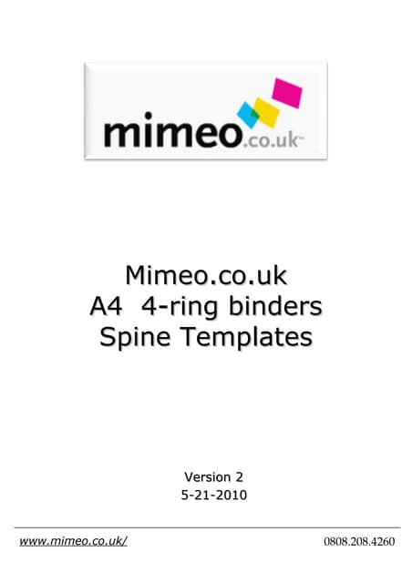 3 ring binder cover and spine template