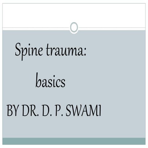 Spine trauma basics