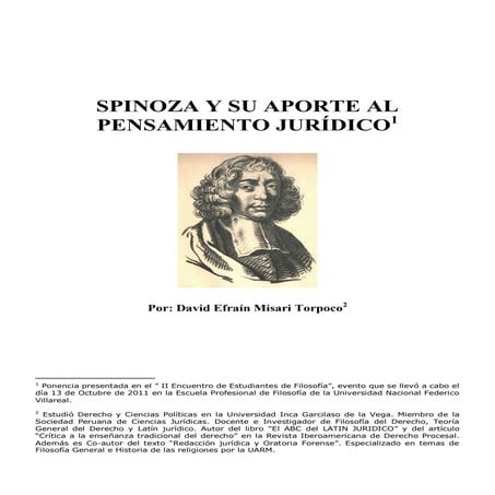 Spinoza y su aporte al pensamiento jurídico | PDF
