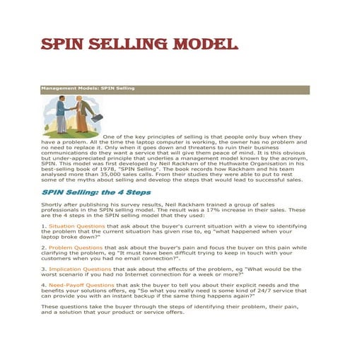 Spin selling model